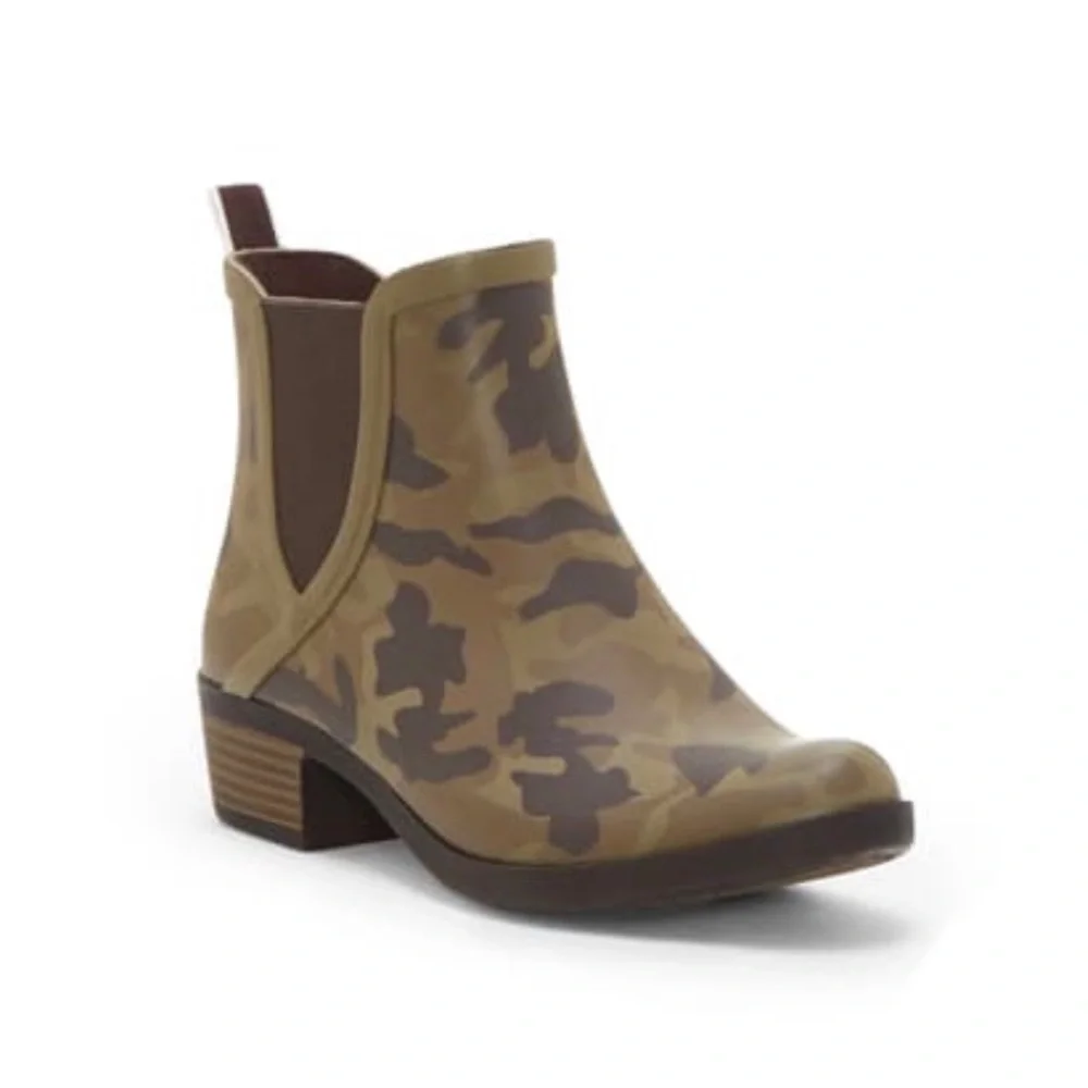 Lucky Brand Camo Basel H20 Side Notch Rain Bootie Size 5